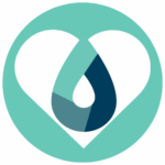 icon of water drop logo in heart shape